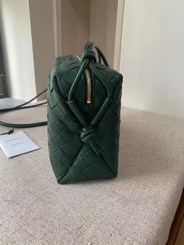 Bottega Veneta Small Loop Bag In Raintree Intrecciato Lambskin