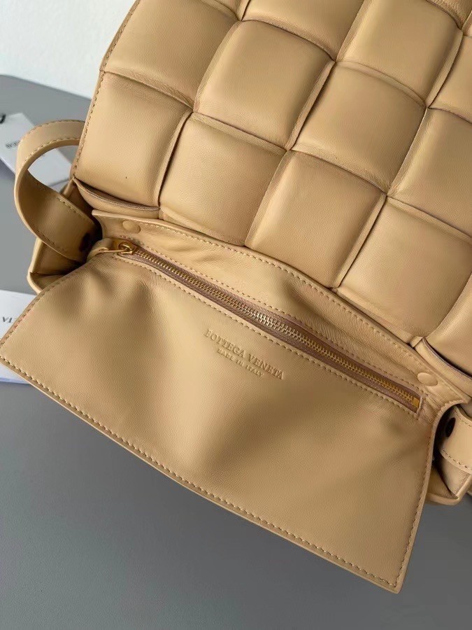 Bottega Veneta Padded Cassette Bag In Almond Lambskin