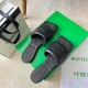 Bottega Veneta Rubber Lido Slides In Black Lambskin