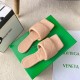 Bottega Veneta Rubber Lido Slides In Peachy Lambskin