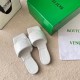 Bottega Veneta Rubber Lido Slides In White Lambskin