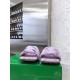 Bottega Veneta Lido Slides In Lavender Intreccio Lambskin