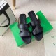 Bottega Veneta Band Slides In Black Lambskin