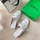 Bottega Veneta Band Slides In White Lambskin