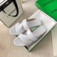 Bottega Veneta Band Slides In White Lambskin