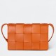 Bottega Veneta Cassett Bag In Orange Intrecciato Lambskin