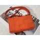 Bottega Veneta Cassett Bag In Orange Intrecciato Lambskin