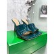 Bottega Veneta Stretch Mules 90mm In Blue Patent Leather