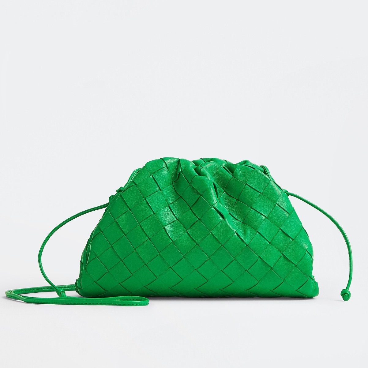 Bottega Veneta Mini Pouch In Green Intrecciato Lambskin