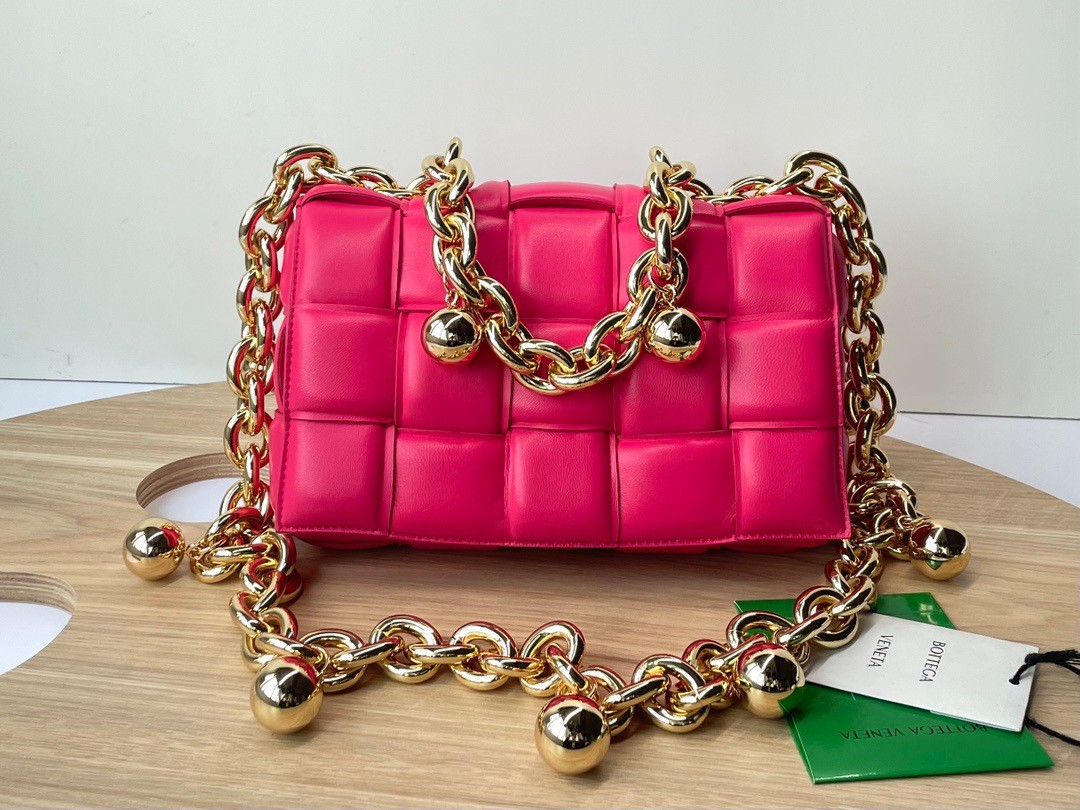 Bottega Veneta Chain Cassette Bag In Lollipop Lambskin