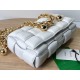 Bottega Veneta Chain Cassette Bag In White Lambskin