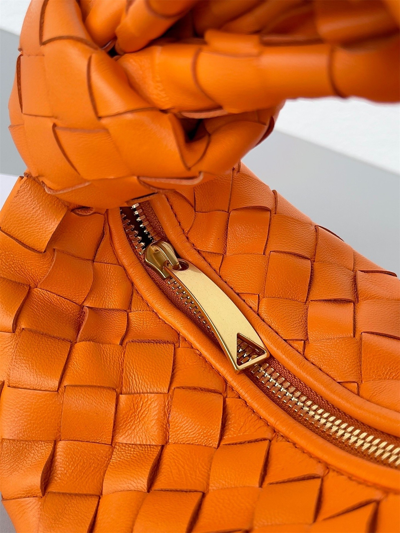 Bottega Veneta BV Jodie Mini Bag In Orange Intrecciato Lambskin