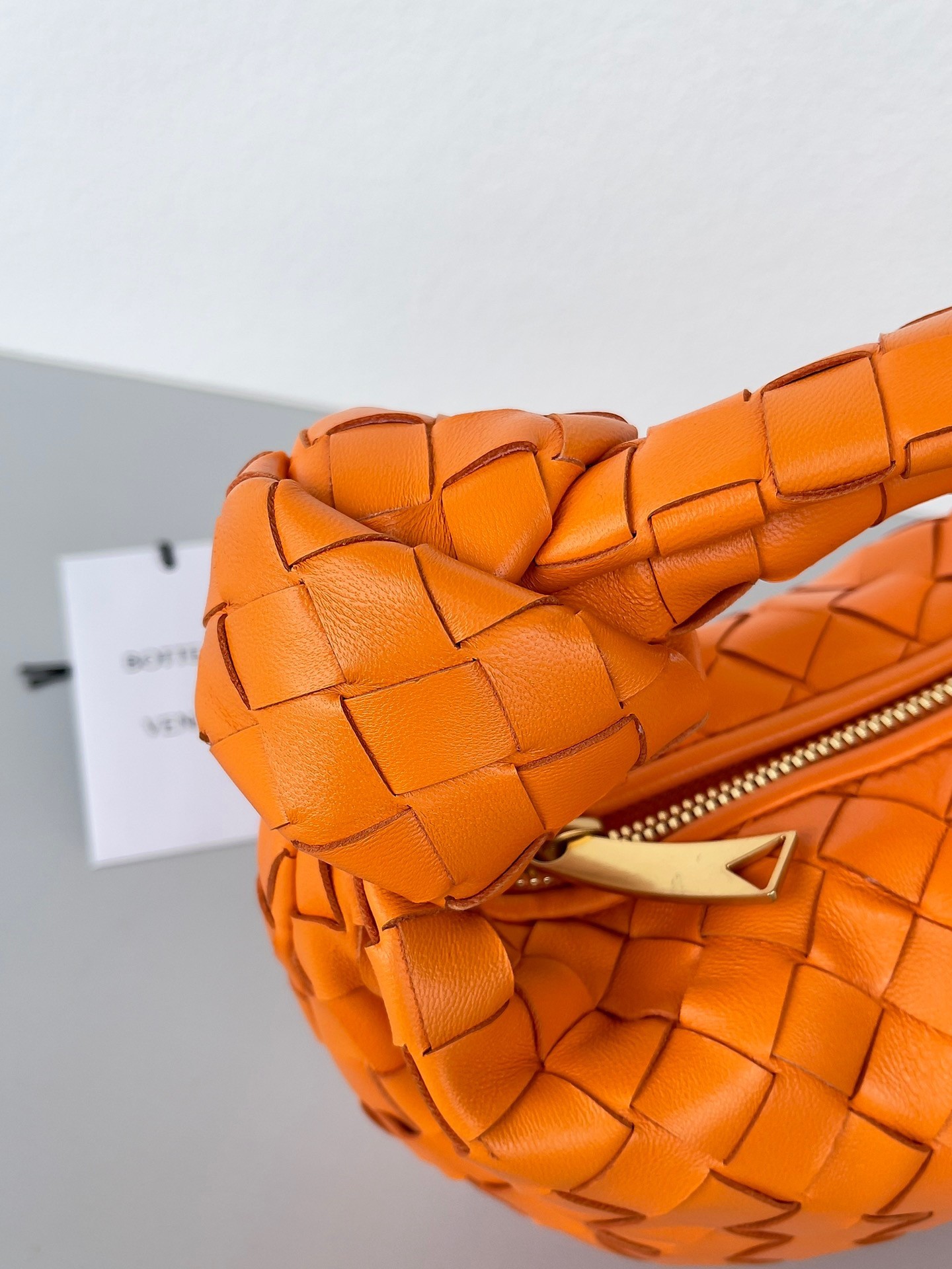 Bottega Veneta BV Jodie Mini Bag In Orange Intrecciato Lambskin