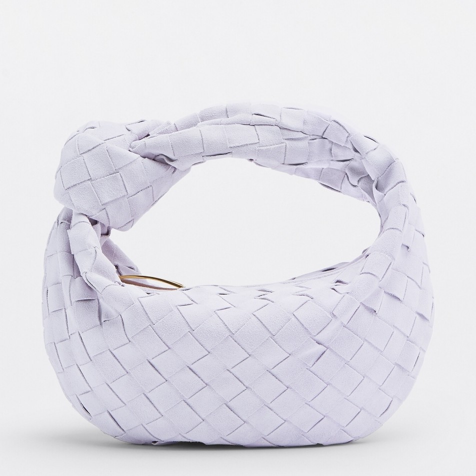 Bottega Veneta BV Jodie Mini Bag In Lilac Intrecciato Suede