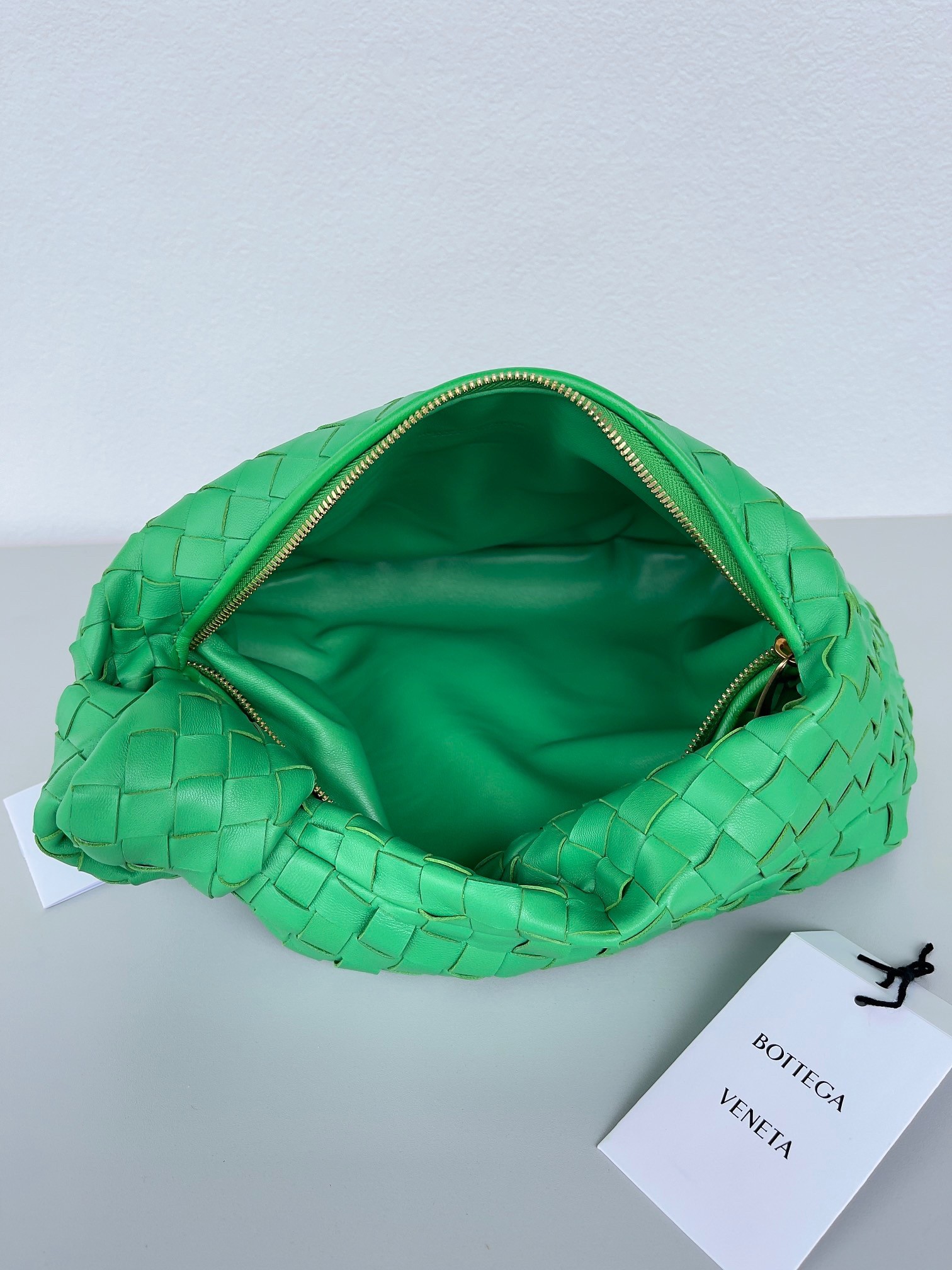 Bottega Veneta BV Jodie Teen Bag In Green Intrecciato Leather