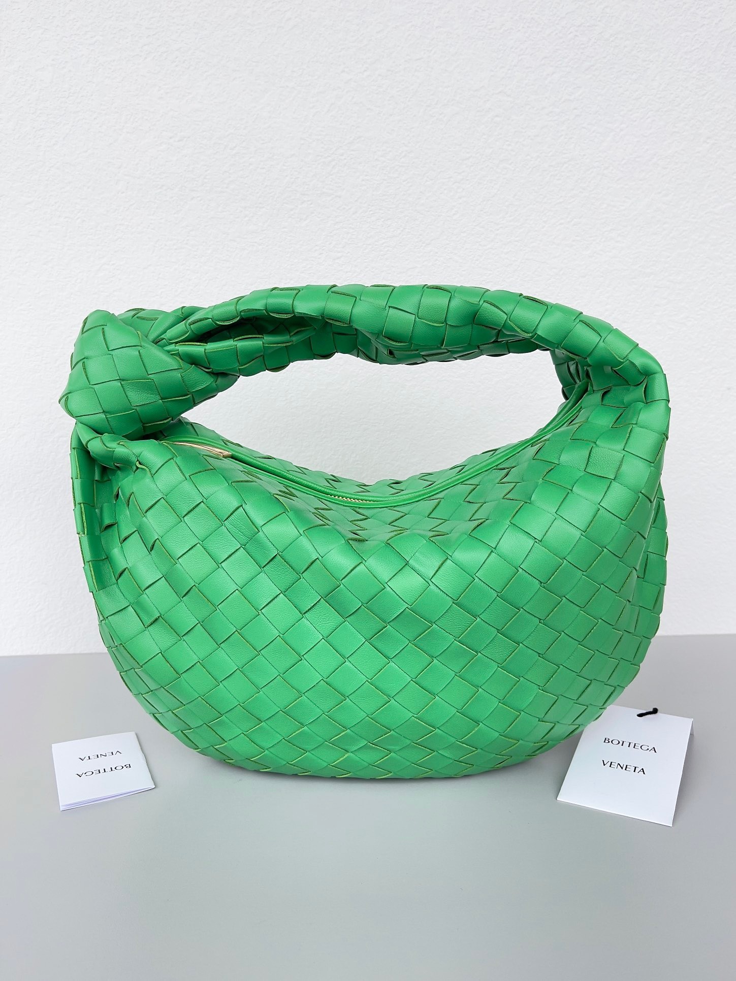 Bottega Veneta BV Jodie Teen Bag In Green Intrecciato Leather