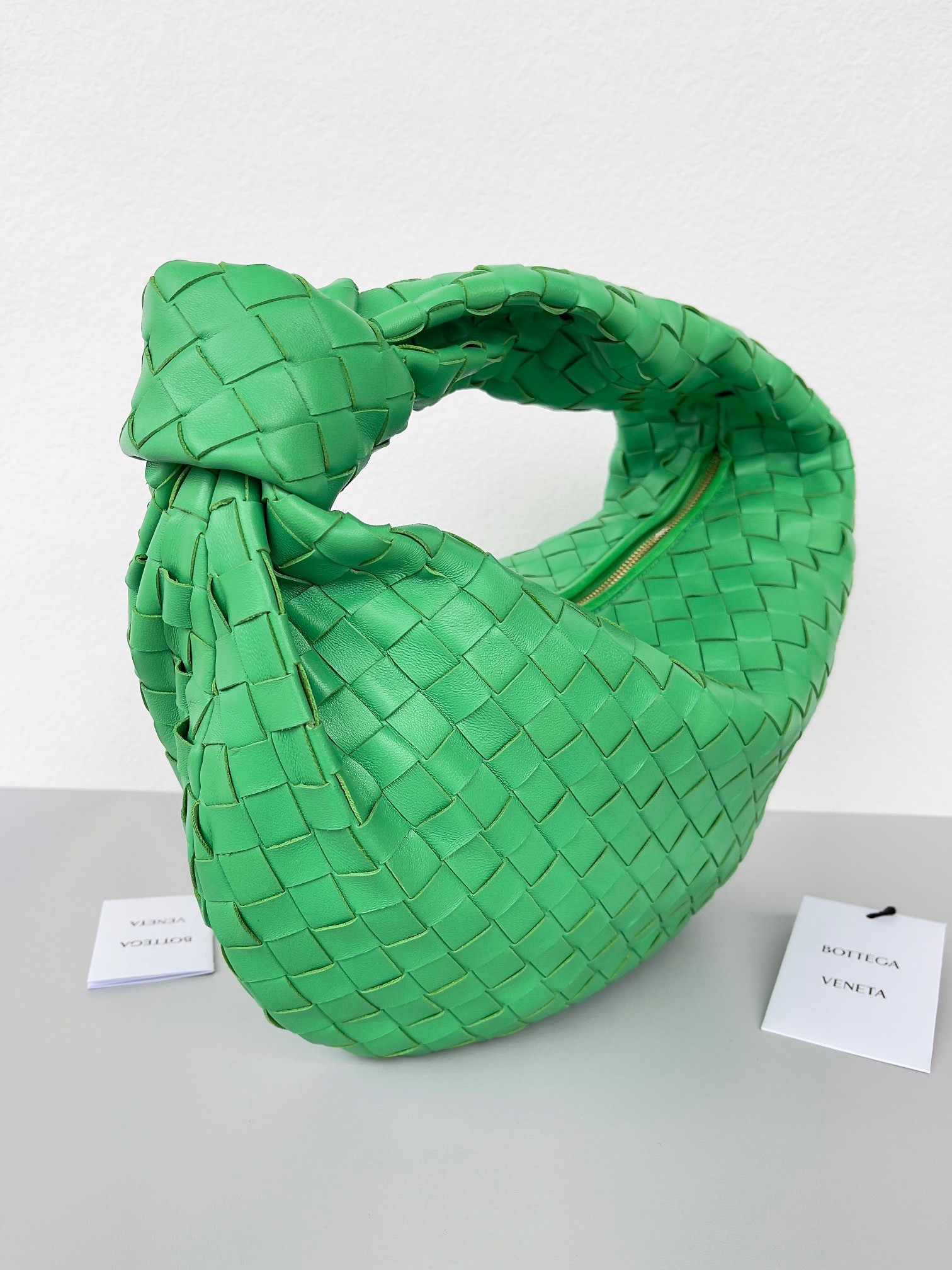 Bottega Veneta BV Jodie Teen Bag In Green Intrecciato Leather