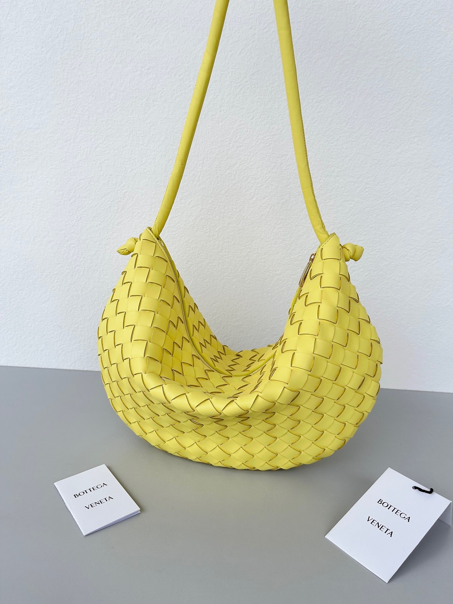 Bottega Veneta Turn Bag In Yellow Intrecciato Lambskin