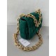 Bottega Veneta Chain Cassette Bag In Emerald Green Suede