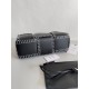 Bottega Veneta Black Arco Small Tote with White Overlock Stitching