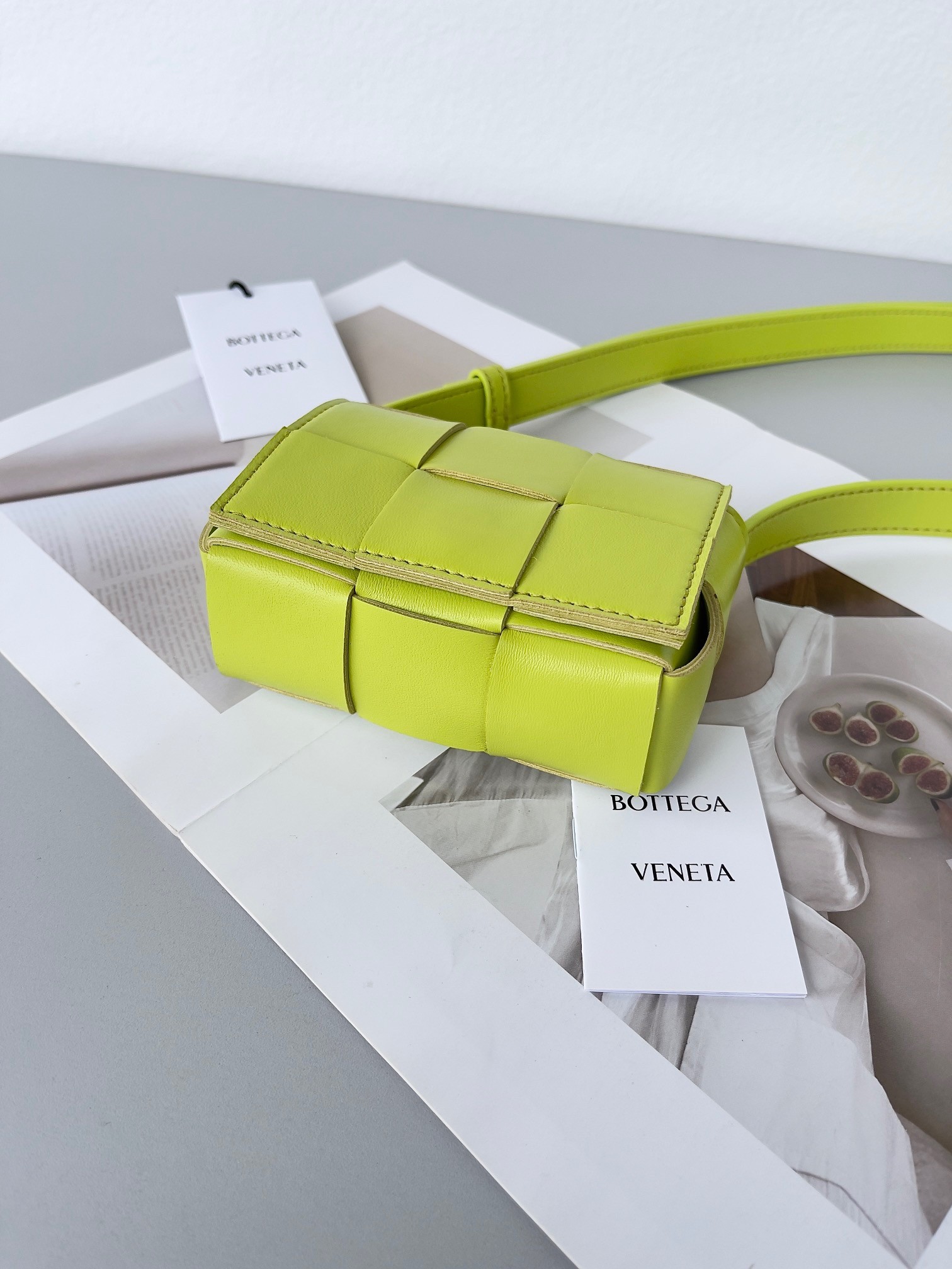 Bottega Veneta Candy Cassette Bag In Acid Kiwi Lambskin