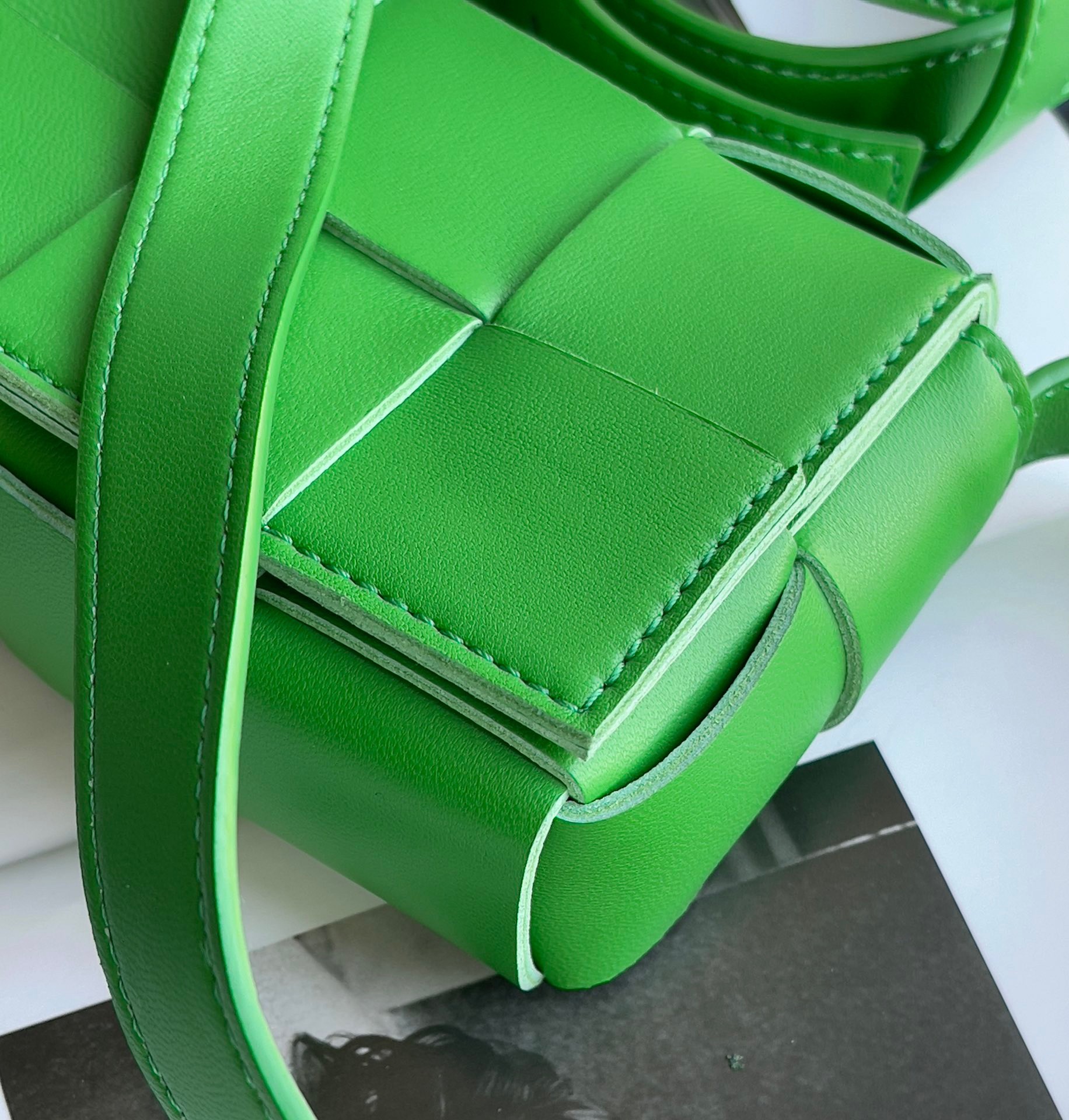 Bottega Veneta Candy Cassette Bag In Parakeet Lambskin