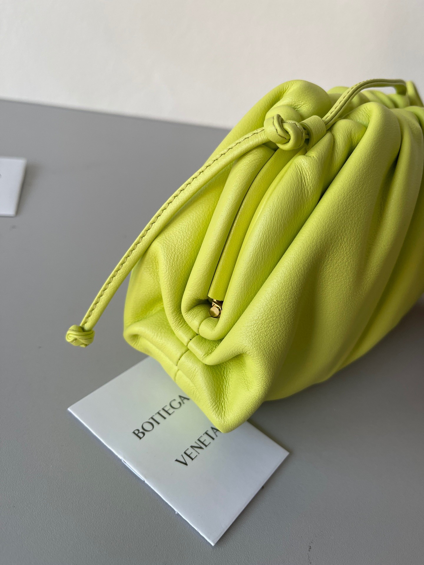 Bottega Veneta Mini Pouch Bag In Kiwi Calfskin