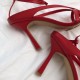 Bottega Veneta Ankle-strap Stretch Sandals In Red Leather