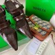 Bottega Veneta BV Point Slingback Sandals In Chocolate Lambskin