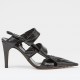 Bottega Veneta BV Point Slingback Sandals In Black Lambskin