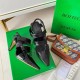 Bottega Veneta BV Point Slingback Sandals In Black Lambskin