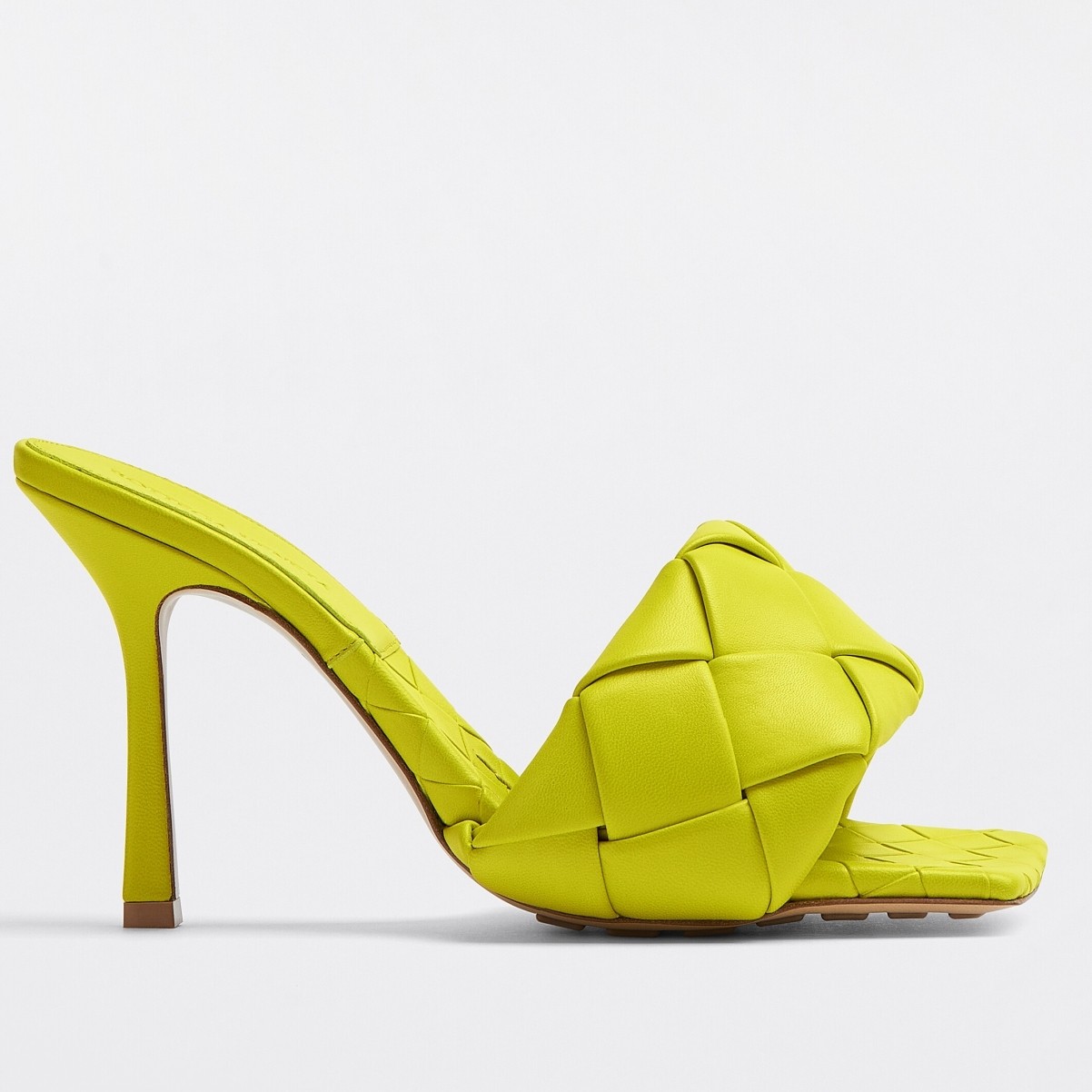 Bottega Veneta Lido Sandals In Kiwi Intrecciato Leather