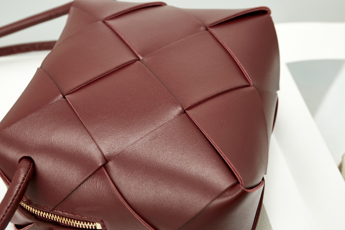 Bottega Veneta Mini Cassette Camera Bag In Bordeaux Lambskin