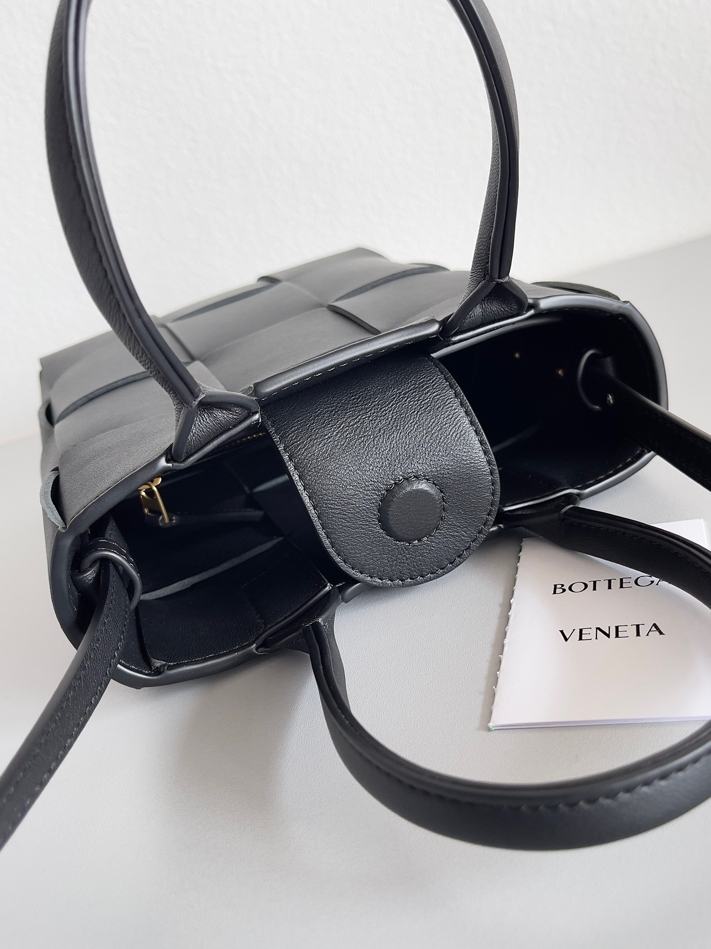 Bottega Veneta Mini Cassette Tote Bag In Black Lambskin