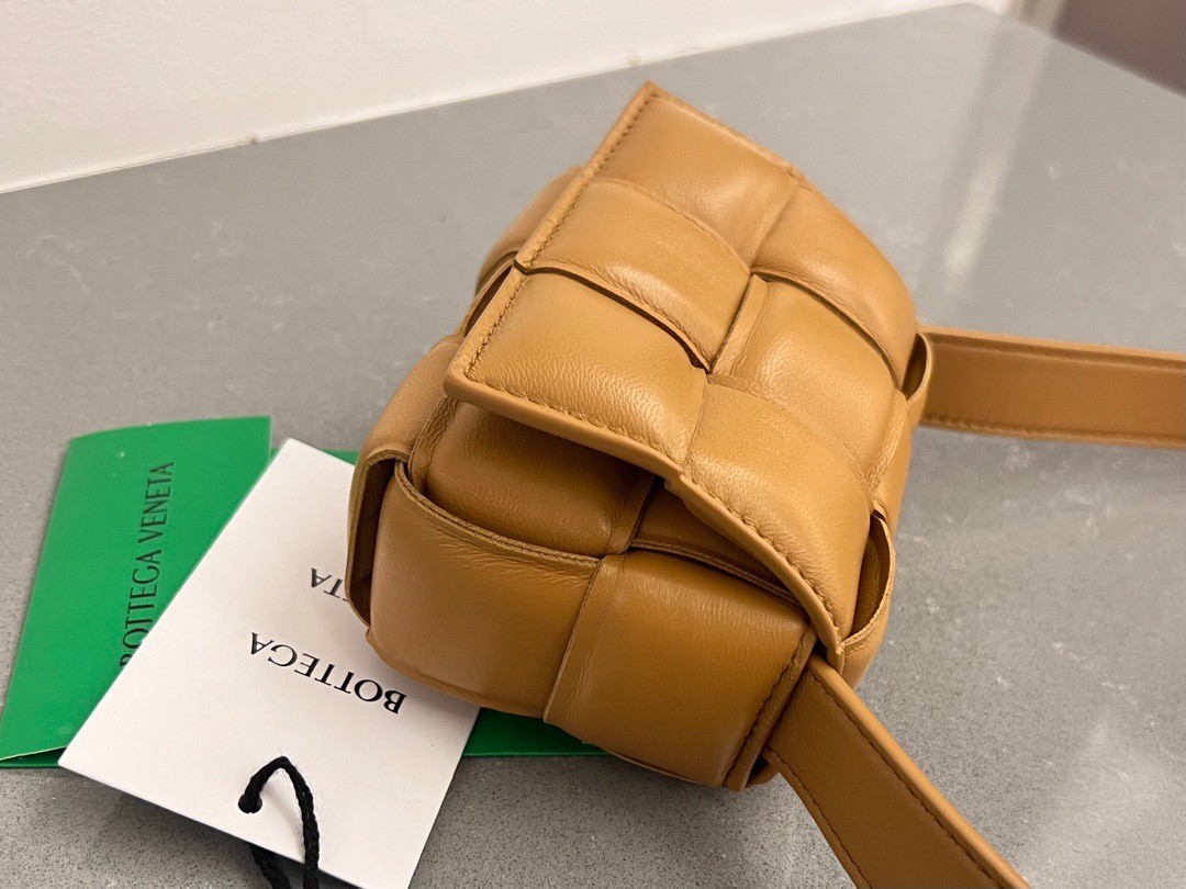 Bottega Veneta Candy Padded Cassette Bag In Camel Lambskin