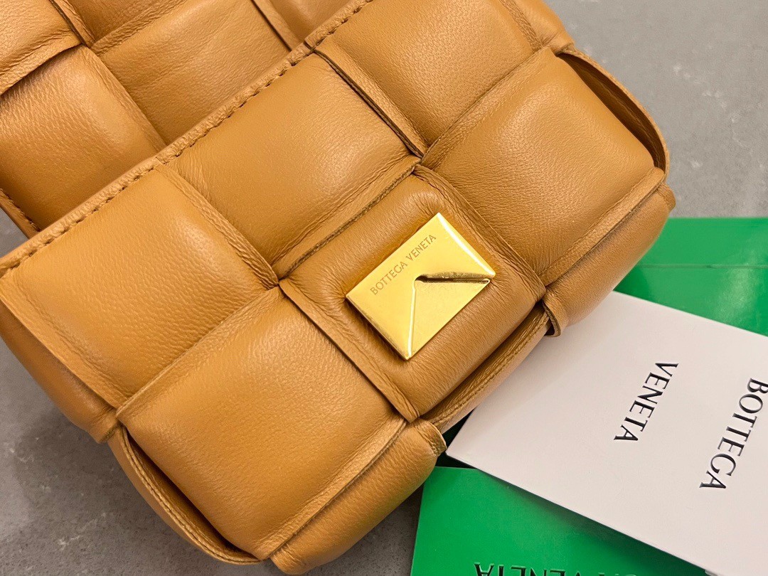 Bottega Veneta Candy Padded Cassette Bag In Camel Lambskin