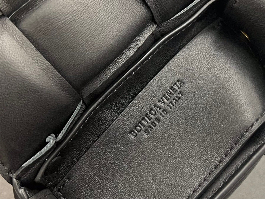 Bottega Veneta Candy Padded Cassette Bag In Black Lambskin