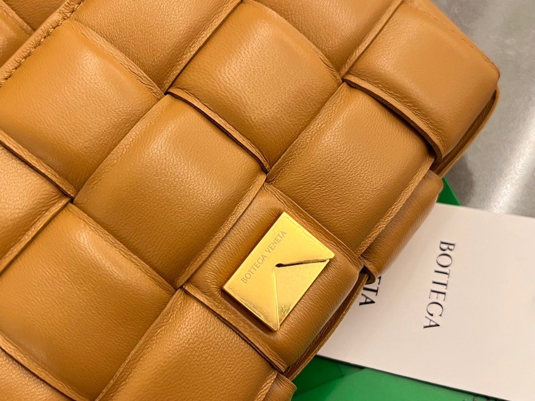 Bottega Veneta Small Padded Cassette Bag In Camel Lambskin