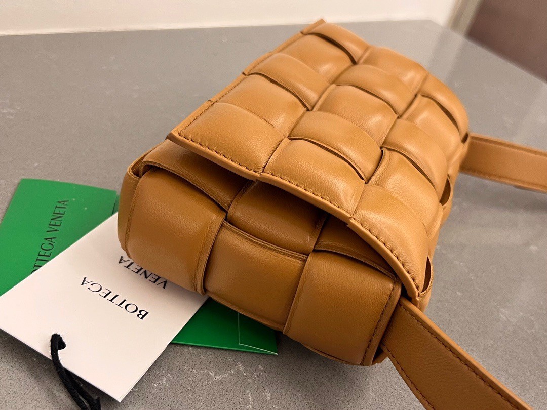 Bottega Veneta Small Padded Cassette Bag In Camel Lambskin