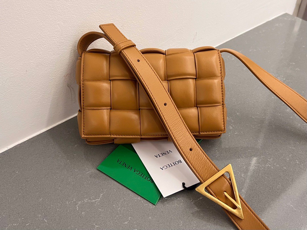 Bottega Veneta Small Padded Cassette Bag In Camel Lambskin