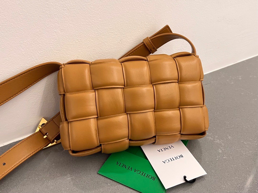 Bottega Veneta Small Padded Cassette Bag In Camel Lambskin