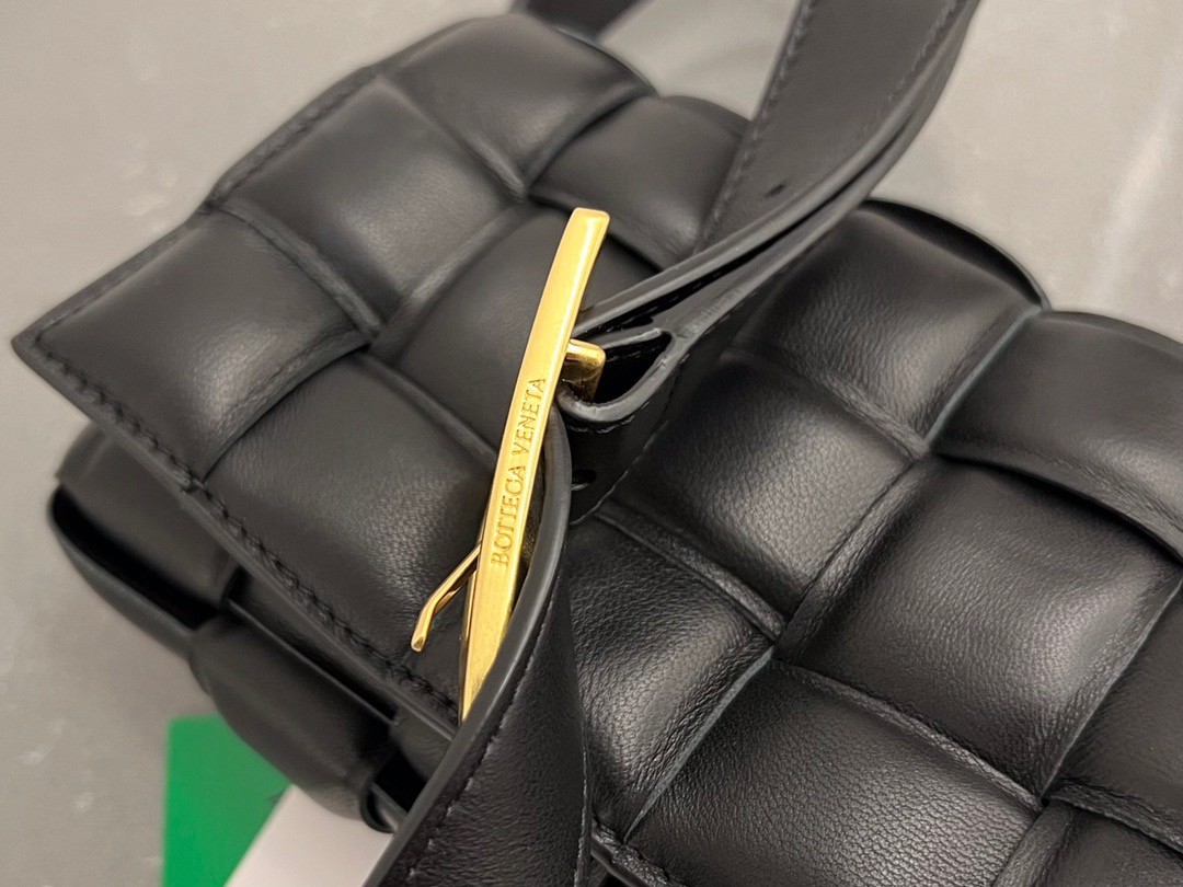 Bottega Veneta Small Padded Cassette Bag In Black Lambskin