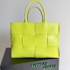 Bottega Veneta Large Arco Tote Bag In Kiwi Intrecciato Calfskin