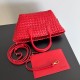 Bottega Veneta Cabat Mini Bag In Red Intrecciato Lambskin