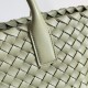 Bottega Veneta Cabat Mini Bag In Travertine Intrecciato Lambskin