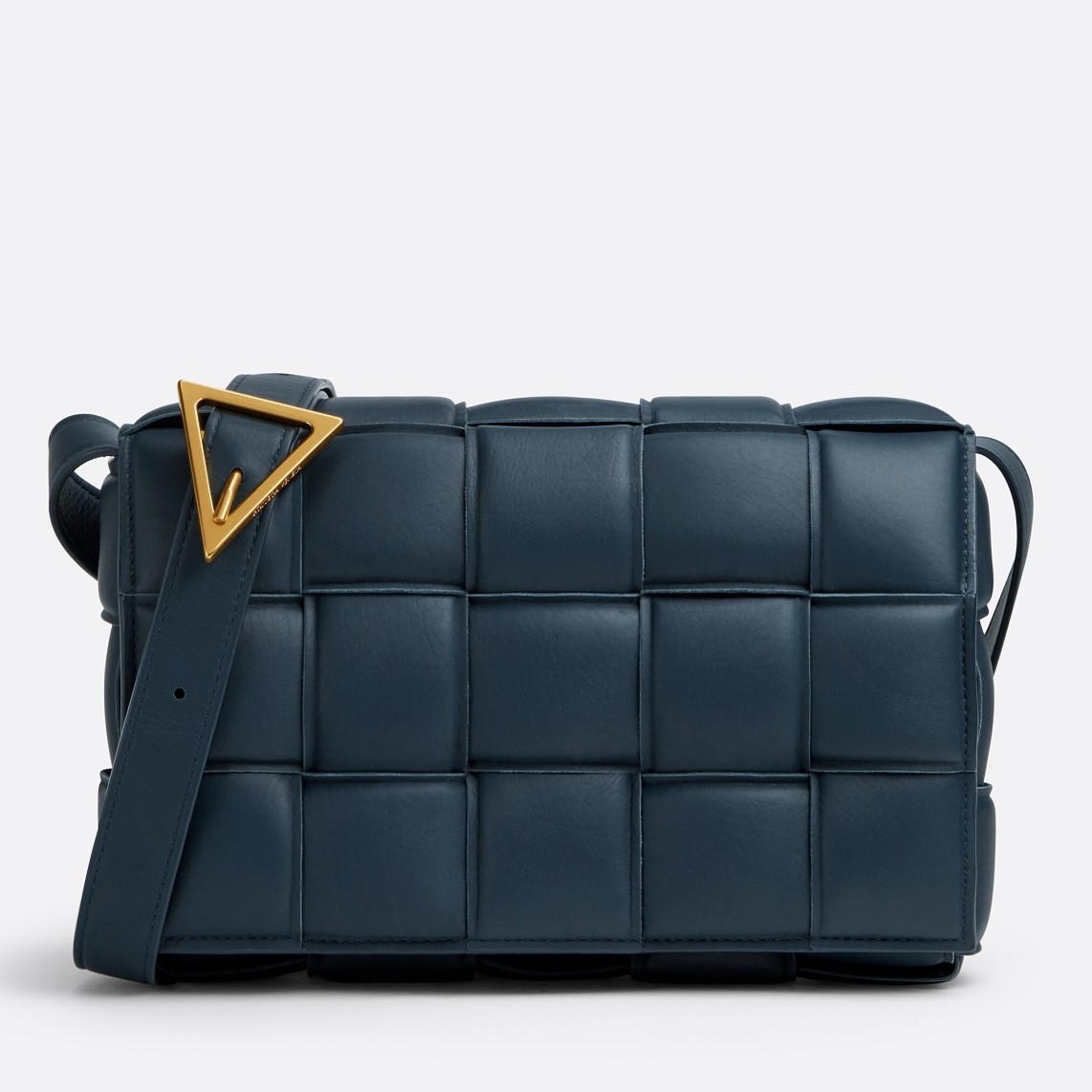 Bottega Veneta Padded Cassette Bag In Dark Blue Intrecciato Lambskin