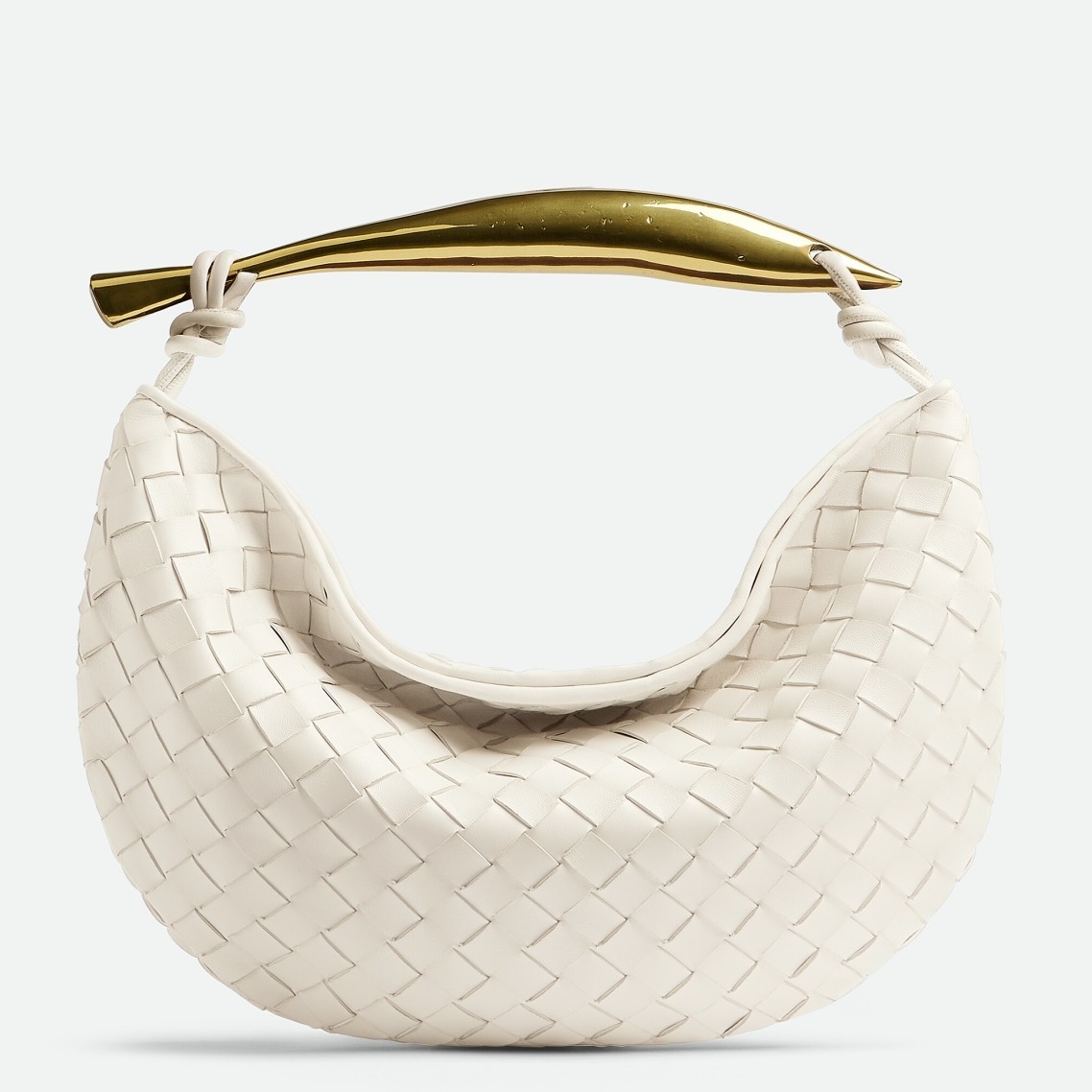 Bottega Veneta Sardine Small Bag In White Intrecciato Lambskin