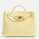 Bottega Veneta Medium Andiamo Bag In Ice Cream Intrecciato Lambskin