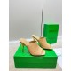 Bottega Veneta Knot Mules 90mm In Beige Lambskin