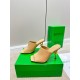 Bottega Veneta Knot Mules 90mm In Beige Lambskin